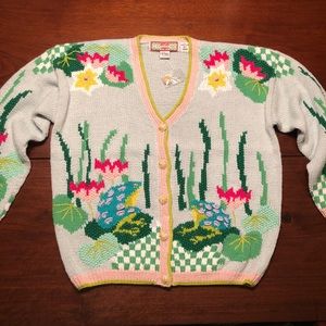 NWT Cardigan Bay Vintage Hand Knit Frog Sweater